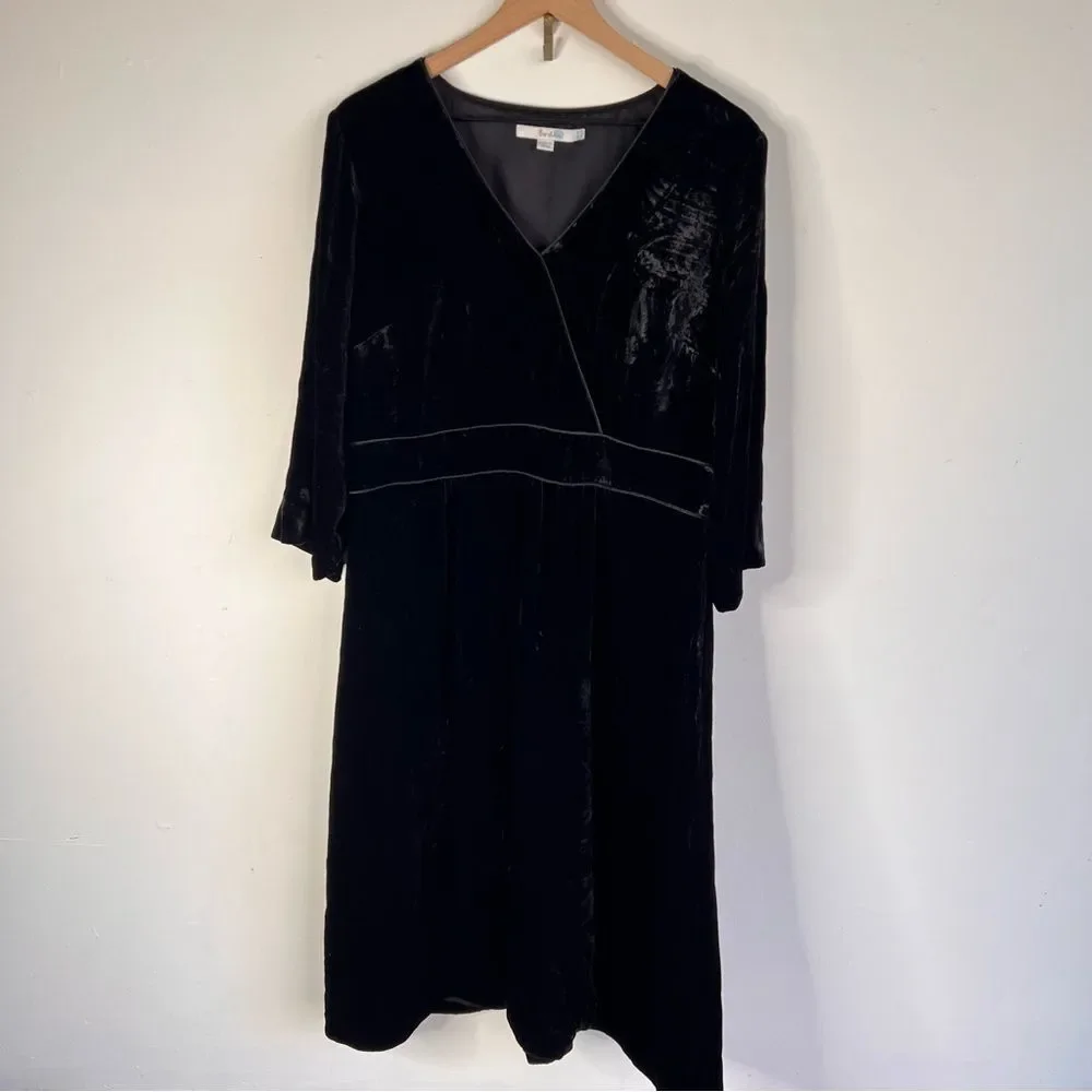Boden | Dresses | Boden Black Velvetmaxi Dress V Neck Holiday Party Size 2  | Poshmark